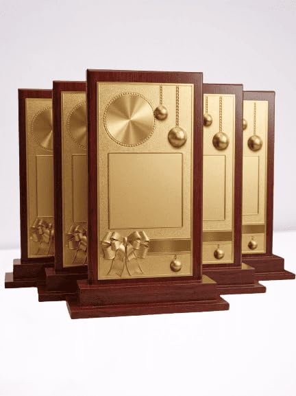 Wooden Sheild Ghanti Foil Momento Pack of 5-10 Inch-image-20
