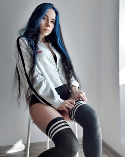 DRESHOW Extra Long High Thigh Socks Striped Over Knee Thin Tights Long Stocking: 2 Pairs Stockings With Stripe A: White, Grey
