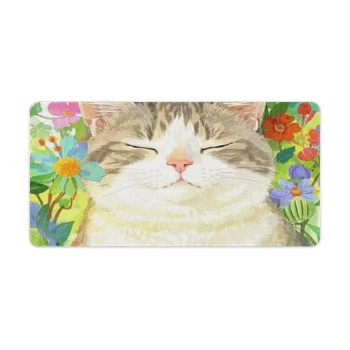 Tapis de souris de jeu chaton fleurs pour créer un espace bureau cocooning