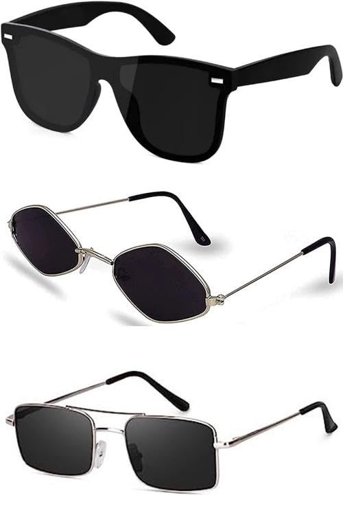Unisex Combo offer pack of 3 MC stan goggles MC stan sunglasses Candy Sunglasses Black Rectangle Narrow Sunglasses Women::Men Small Narrow Square Combo offer pack of 3 candy MC stan 64-image-20