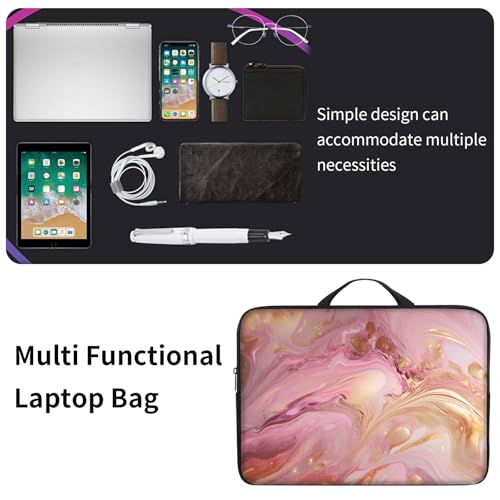 Funda para Laptop 13 Pulgadas con Asa Oro y Rosa Mármol miniatura 4