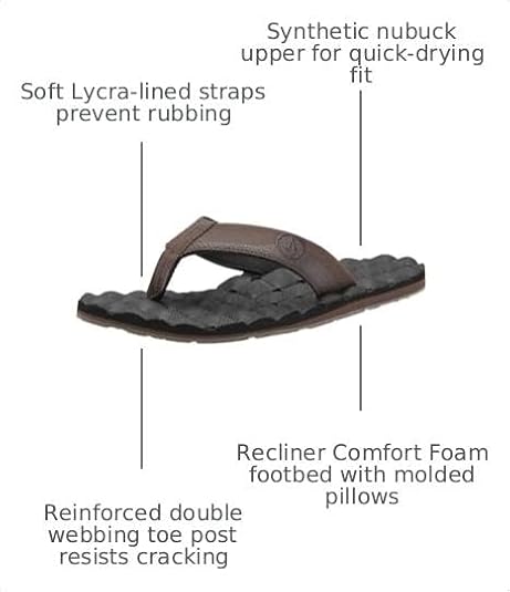 Volcom Mens Recliner Sandal Flip Flop
