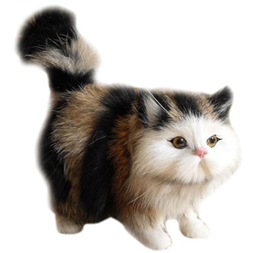Chat en peluche réaliste figurine de chaton pour accessoires photo