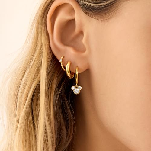 Disney's Minnie Mouse 18K Gold-Plated Sterling Silver Huggie Earrings2