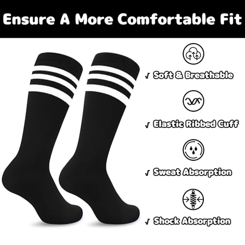 Olreco 4 Pack Kids Soccer Socks Toddler Baseball Socks Youth Boys Football Sock Boys Girls Softball Sock Athletic Accessories3
