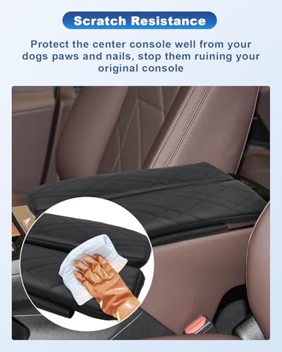 Image of CDEFG 2Pcs for 2022-2025 BMW iX Center Console Cover for 2022-2025 BMW iX Accessories Armrest Cover 2022-2025 iX Middle Console Pad Arm Rest Cushion Leather Cover