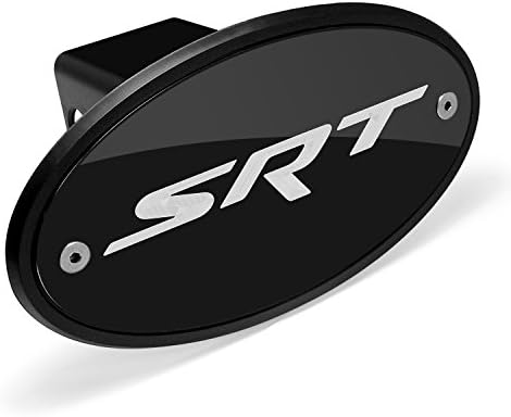 Jewelry For Cars for SRT Black Aluminum Plate Insert on ABS Plastic 2 inch Tow Hitch Cover for Dodge RAM Jeep