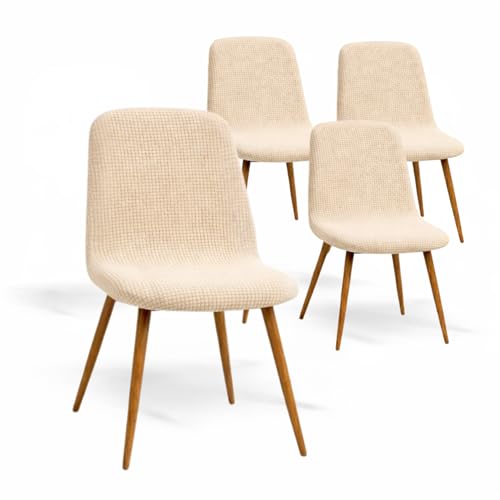 Genérico Fundas para Sillas de Comedor Elásticas Pack 4/6, Funda Silla Jacquard Ajustable Lavable, Cubresillas Universales para Sillas Sin Brazos Nórdicas, Protector Antimanchas Cocina y Restaurante