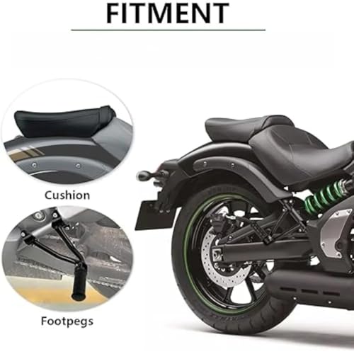 Asiento de pasajero para VN650 Vulcan S 650 con estriberas traseras 3