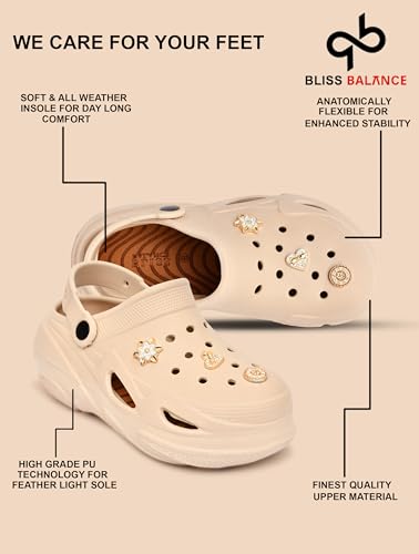 Image of Fashionable Comfortable Adjustable Back Strap Clogs & Premium Cute Charms |Waterproof Anti Skid & Lightweight Cushioned Stylish Clogs Mules for Women's & Girl's BBSILK-11