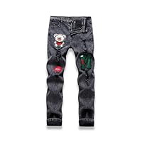 GAGELE Boy's Skinny Ripped Jeans Destroyed Distressed Stretch Slim Fit Denim Pants