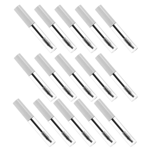 ARTSEWPLY Tubos de Rímel Rellenable 10 Ml 15 Piezas Color Claro Transparente con Varita Portátil para Máscara de Pestañas Crecimientos y Muestras de Viaje
