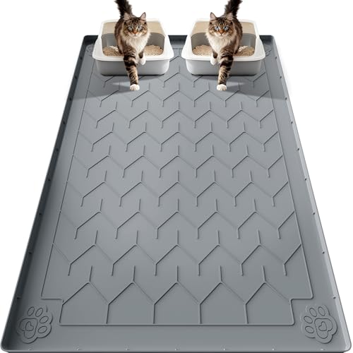 silicone cat litter mat waterproof urine proof with raised edge