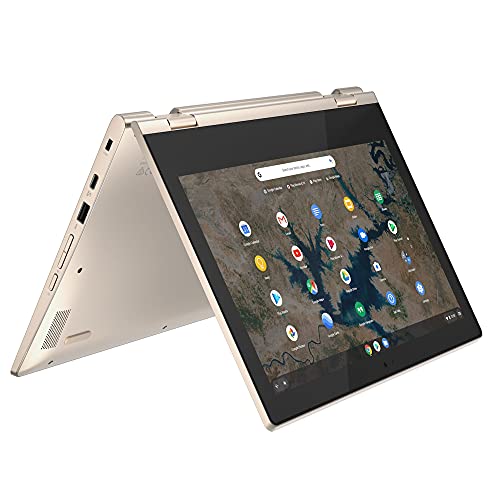 Image of Lenovo Chromebook 2-in-1 Convertible Laptop in Almond Intel Processor 64GB eMMC 4GB 11.6in IPS Touchscreen BT Webcam (Renewed)