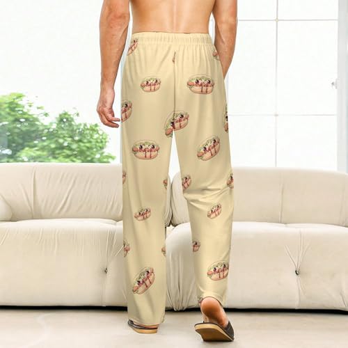 Cute Hotdog Men's Pajama Pants Lightweight Pjs Bottoms Sleep Lounge Pant with Pocket Drawstring2