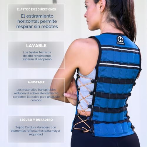 Chaleco lastrado para correr Hyper Vest Elite ajustable reflectante 10lbs 3