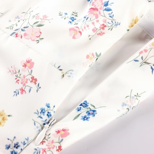 Image of Belle Poque Sun Dresses for Women Spring Summer Floral Midi Flowy Spaghetti Ruffle Wedding Guest Tea Party Dress