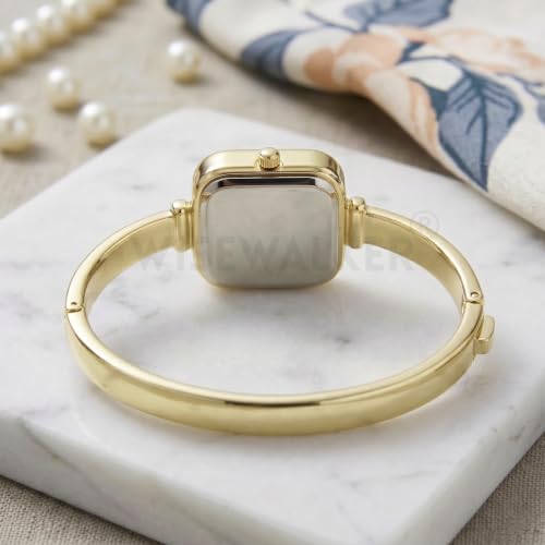 Image of WISEWALKER Women's Bangle Bracelet Watch Silver Dial Elegant Style Anlalog Ladies Wrist Watch