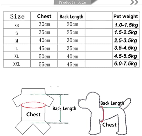 UKKO Dog clothes Dog Clothes Pajamas Fleece Jumpsuit Winter Dog Clothes Four-Legged Warm Pet Clothing-Rose Red,Xs - Afbeelding 6