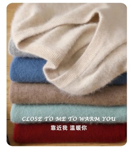 Men's Mink Cashmere Sweater V-Neck Pullover Knitted Sweaters Winter Warm Long Sleeve Jumper Tops2