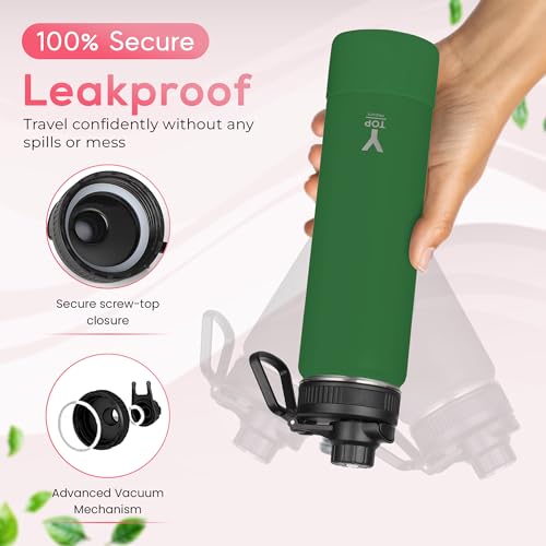 Y TOP 24 oz Botella de Agua Aislada con Tapa Antigoteo Ajustable para Portavasos de Auto – Doble Pared Acero Inoxidable Para Gimnasio, Niños, Deportes, Viajes y Escuela miniatura 2