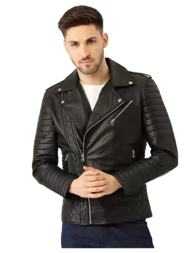 Buy KGF RETAIL LEATHER MENS BIKER SOLID FAUX LEATHER JACKET at Amazon.in
