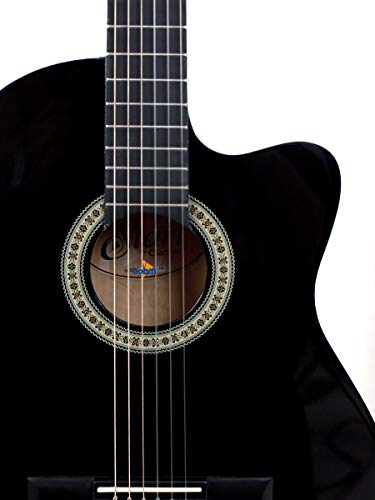 Violão Eletroacústico Flat Cutaway Nylon NF-14 Preto 5 Violão Eletroacústico Flat Cutaway Nylon NF-14 Preto - Imagem 5