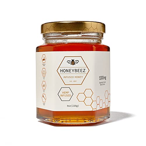 HoneyBeez miel cruda premium infusionada con cáñamo 8oz
