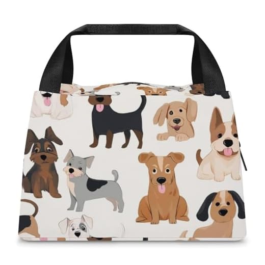 MUMEHAZ Small Leakproof Cooler Food Lunch Containers Adult Insulated Lunch Box Portable Cooler Bag (Affenpinscher Airedale Terrier Australian Cattle Dog (1))