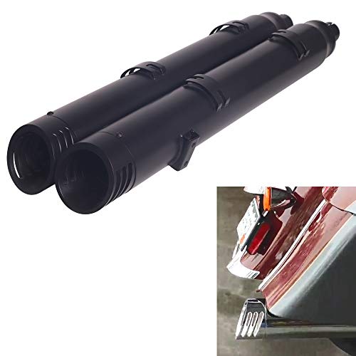 SHARKROAD Black 4inch Slip On Mufflers Exhaust for Indian 2014-2021 Chief Chieftain Roadmaster Springfield, Triple Steps Muffler for Better Performance