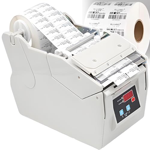 Flat-Lay Automatic Label Dispenser - Anti-Wrinkle Automatic Label Peeling Machine,Industrial 130mm/S Speed, 5-180mm Width Adjustment,for Logistics & Warehouse Labels 180MM