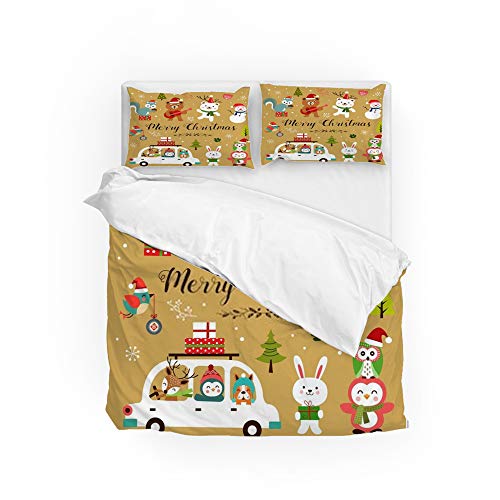 Housse de couette King Size en microfibre souple parure de lit confortable 3 pièces