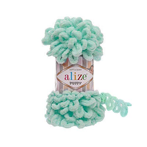 Puffy Hand Knitting Yarn, 19 Light Turquoise