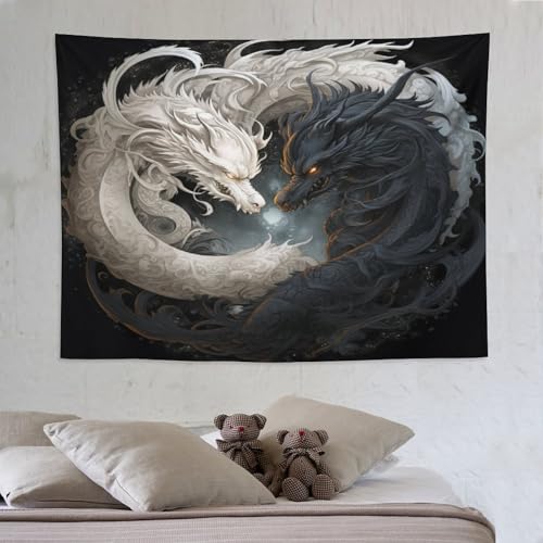Tenture murale dragon en tissu resistant decoration suspendue legere 150x200cm pour chambre