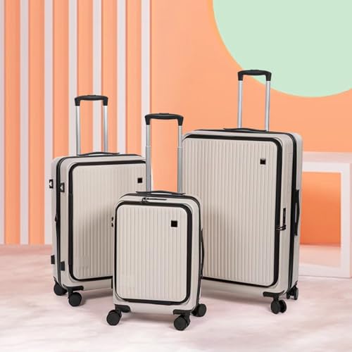 Luggage Sets, Expandable ABS Suitcase, 3 Piece Set Double Wheels TSA Lock Silent Spinner, White2
