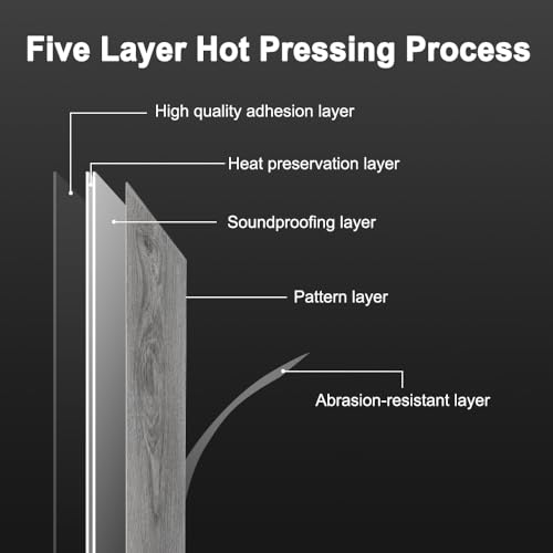 Image of Peel and Stick Floor Tile Wood Plank Look, Self-Adheisve Vinyl Flooring Grey, 20-Pack 30 Sq.Ft, Floor Tiles Peel and Stick Waterproof for Bathroom Kitchen RV Renter, 36x6inch