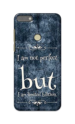 Image of Printed Hard Back Cover Case for Honor 7C | Huawei Y7 Prime 2018 | Huawei Y7 2018 | Nova 2 Lite Back Cover (I Am Not Perfect I Am Limited Edition) -1803