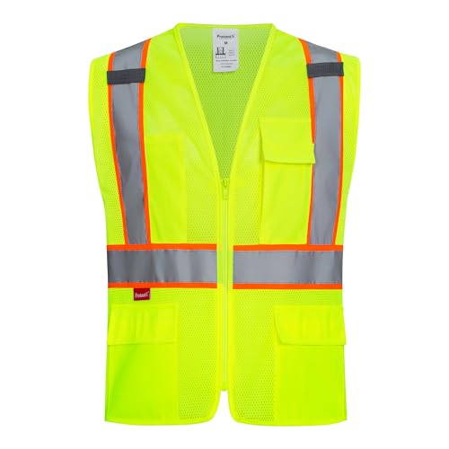 Image of ProtectX High Visibility ANSI Class 2 Safety Vest with 4 Pockets