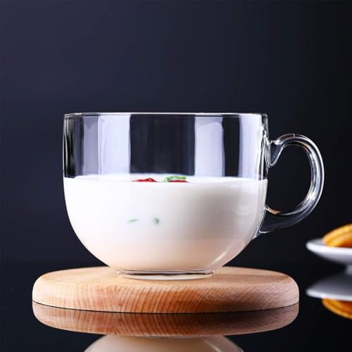 Image of MMTS Large Coffee /Green Tea Mug, cappuccinos /Espresso Cup, Soup Bowl Jumbo /Big Milk Glass Cup with Handle for Coffee Multi-Purpose Mug Set 450 ML (Soup Cup)