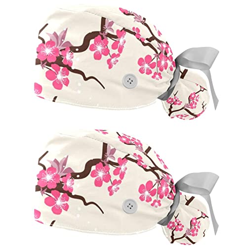 Chapeaux de travail fleurs de cerisier JDEZ : chapeaux bouffants mixtes et respirants