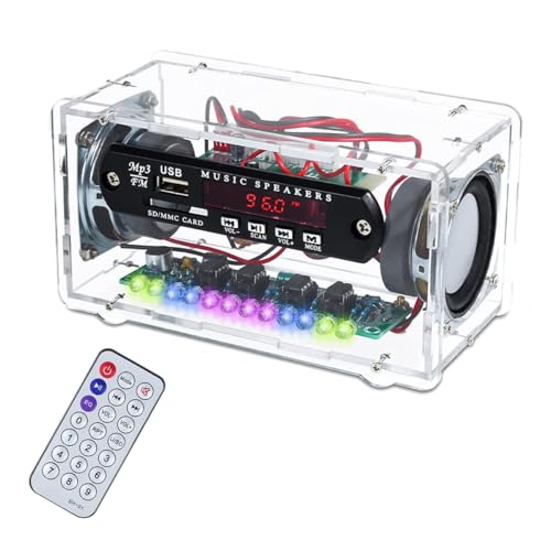 DollaTek Diy Electronic Soldering Kit Radio Fm Bluetooth Speaker Kit Remote Control Music Player Project