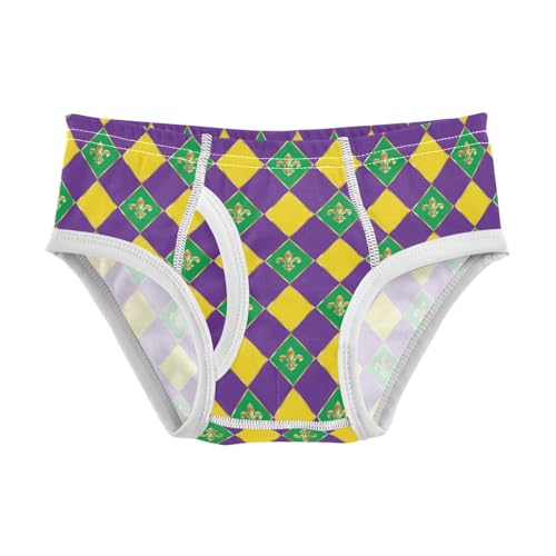 visesunny Boys Cotton Underwear Cardinal Mardi Gras Printed Toddler Soft Training Briefs Size 2T-8Y for Kids