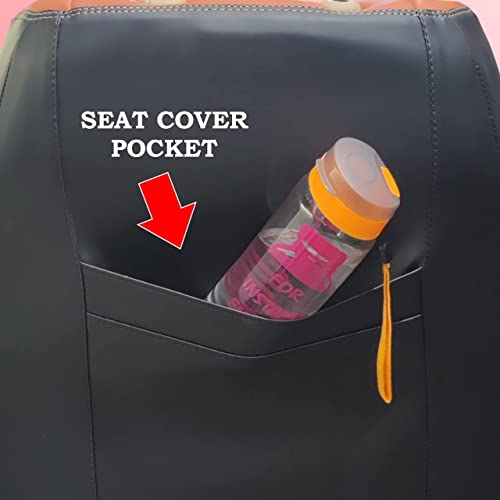 Image of AUTOXYGEN Car PU Leather Luxury seat Cover Front & Rear Accessories for Swift 2018 Onwards (Black & Beige, 1012)