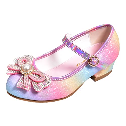 Children Shoes with Diamond Shiny Sandals Princess Shoes Bow High Heels Show Princess Shoes Toddler Dress Shoes