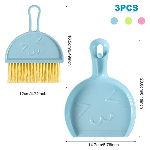 3Pcs Small Broom And Dustpan Set For Home Mini Dust Pans With Brush Set Hand Dustpan And Brush Set Kids Dust Pan And Broom/Dustpan Combo Set Hangable Whisk Broom For Table,Countertop,Sofa,Key Board #TOP6