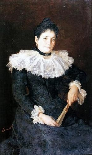 Toile Enrique Simonet portrait de dame sublime la décoration de votre salon moderne
