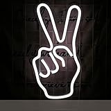 ✿ 【Facile à installer】 L'enseigne au néon LED Peace Hand facile à monter sur le mur du manteau pour la décoration, ou à la poser seule ou combinée sur la table de la commode, peut égayer vos célébrations et c'est aussi un cadeau merveilleux pour les enfants. occasions. TAILLE: 36 X 19 cm