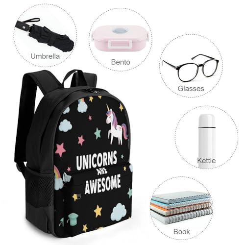 Backpack for Men, Cute Unicorns Portable Multi-Functional Daypack for Business Trip, Cute Spacious Reusable Shoulder Bag with Adjustable Strap4