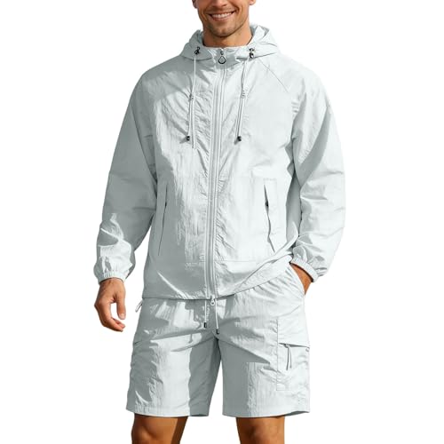 Sweat capuche léger UPF50+ homme et pantalon de sport anti-UV pour l'été