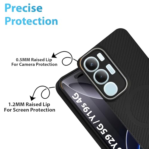 Image of LIRAMARK Rugged Carbon Fibre TPU Armor Silicone Back Cover Case for Vivo Y29 5G / Y19s 4G